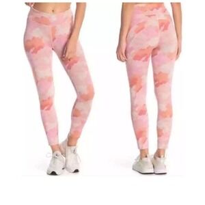 Outdoor Voices Womens Leggings Small Pink Camo TechSweat Flex High Rise Workout‎
